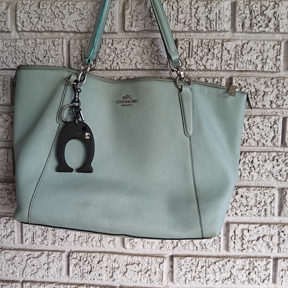 Coach Light Blue Leather Tote